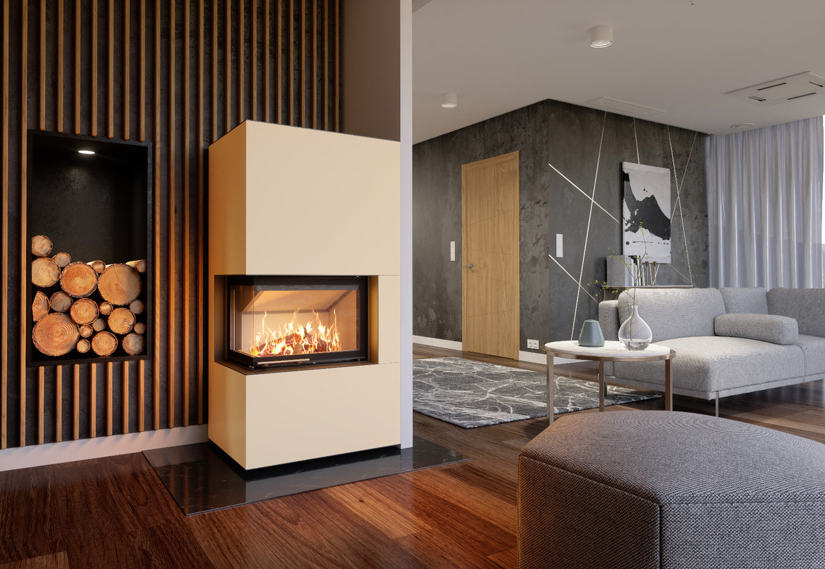 Hajduk Kaminbausatz Brilliant Corner| 6,5 kW| Ecru| Klimaworld.com