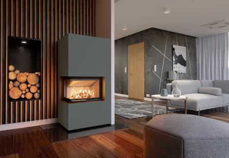 Hajduk Kaminbausatz Brilliant Corner| 6,5 kW| Graphit| Klimaworld.com