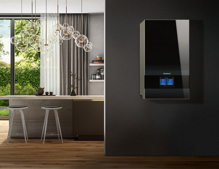 Buderus Wärmepumpen-Inneneinheit Logatherm WLW186i-12 E an der Wand hängend | Klimaworld.com