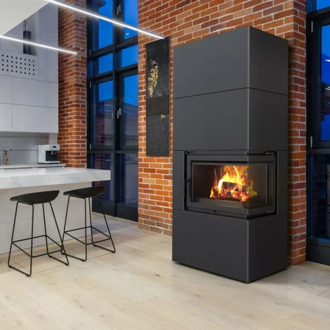 Kratki Kaminofen Simple 8 - 2-seitig rechts | Bauart 1 | Bausatz schwarz | 8 kW - Ambientebild