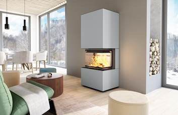 Hajduk Kaminbausatz Brillant mit Keramikverkleidung| Smart 3XLTh| 6,5 kW| Beton