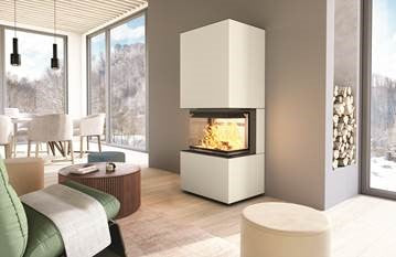 Hajduk Kaminbausatz Brillant mit Keramikverkleidung| Smart 3XLTh| 6,5 kW| Grau