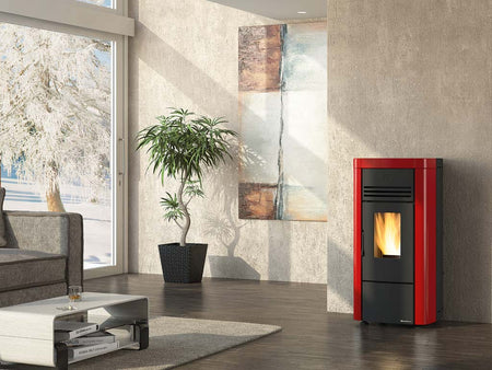 Extraflame Pelletofen Angela Plus Evo bordeaux Ambientebild