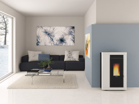 Extraflame Pelletofen Annabella in weiss | Ambientebild