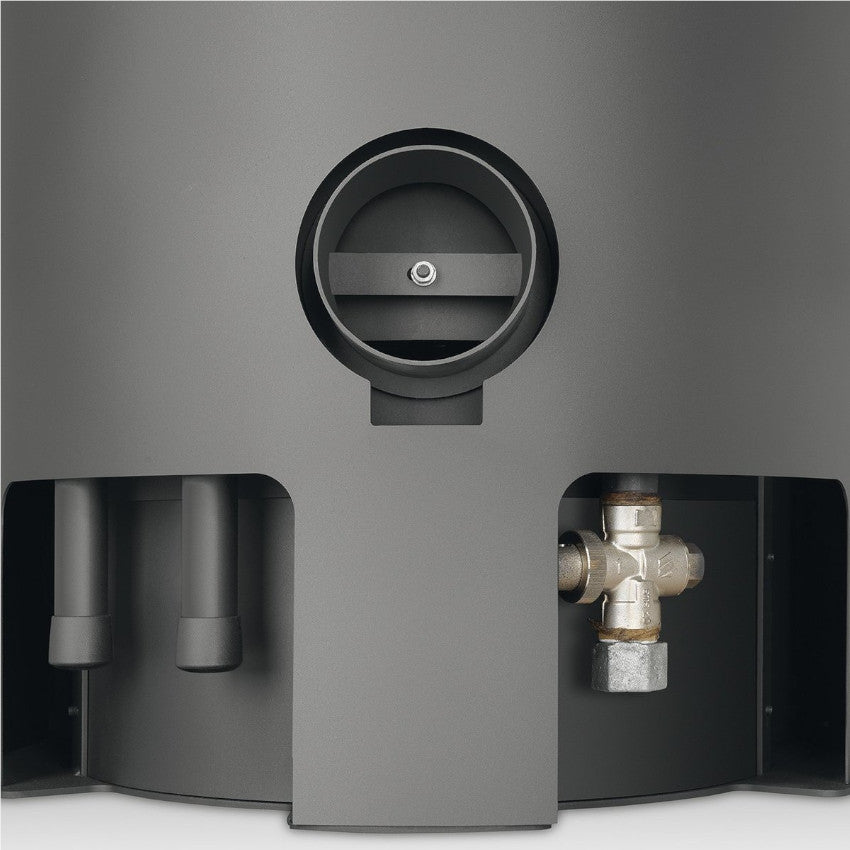 Justus | Kaminofen | Island Aqua II | Stahl Schwarz | Sandstein | Klimaworld