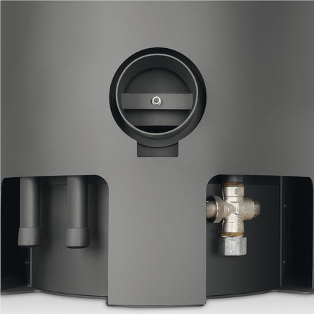 Justus | Kaminofen | Island Aqua II | Stahl Schwarz | Sandstein | Klimaworld