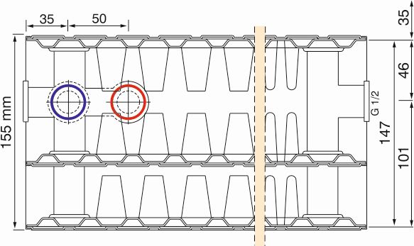 HM Heizkoerper | Ansicht Aufbau Konvektorbleche und Heizplatten THEMA NT - Anschluss links | www.klimaworld.com