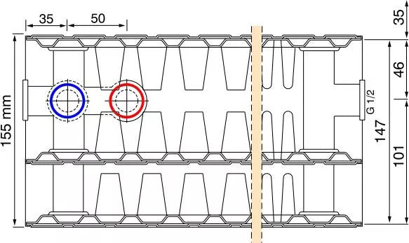 HM Heizkoerper | Ansicht Aufbau Konvektorbleche und Heizplatten THEMA UNI - Typ 33 | Anschluss links | www.klimaworld.com