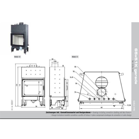 Austroflamm Kamineinsatz wasserführend 65x51K aquaHEAT 12,5 kW DIBt-Zulassung 