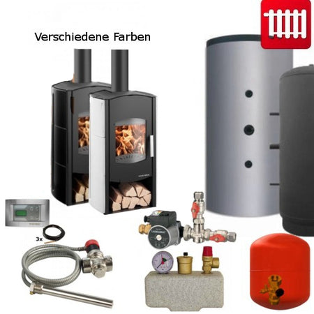 Aquaris wasserführender Kaminofen 366.15-WT Haas+Sohn komplett Set