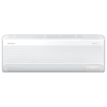 Samsung Wandgeraet AR60F12C1AWNEU in Weiss mit gelochter Front, LED-Display rechts unten und Luftauslass oben | Klimaworld.com