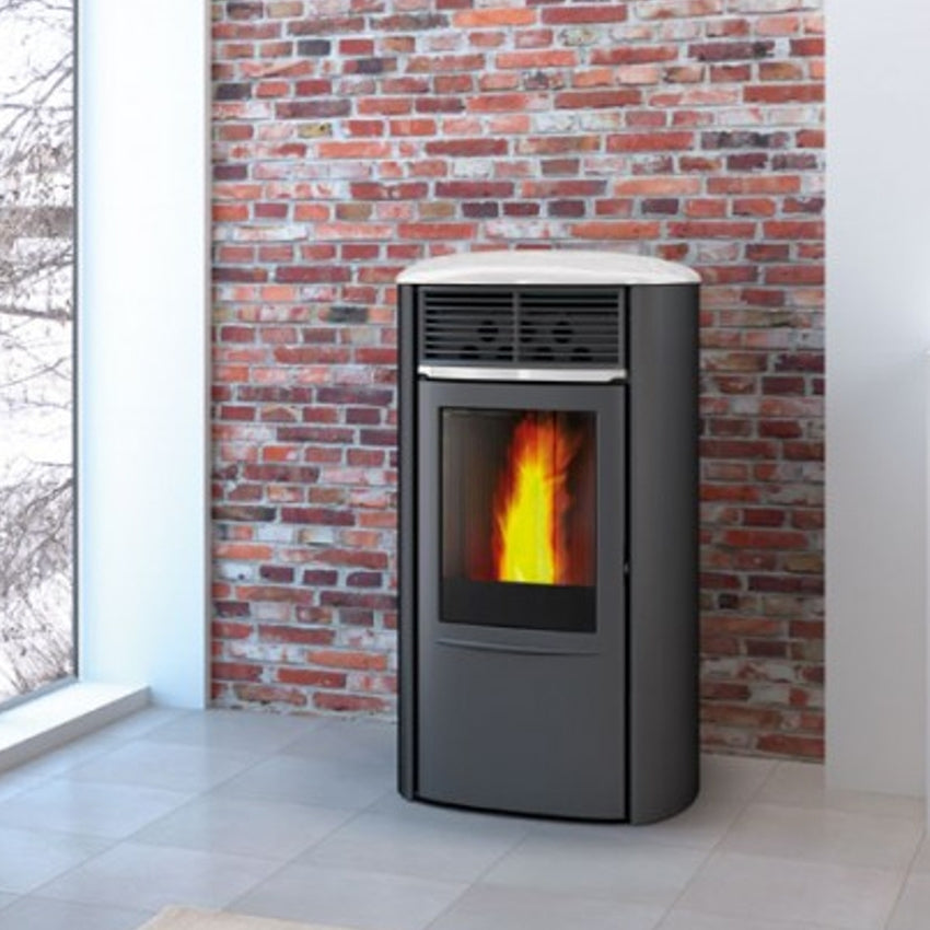Edilkamin Pelletofen Aris Up | Seitenteile Stahl, Top Keramik | 8 kW