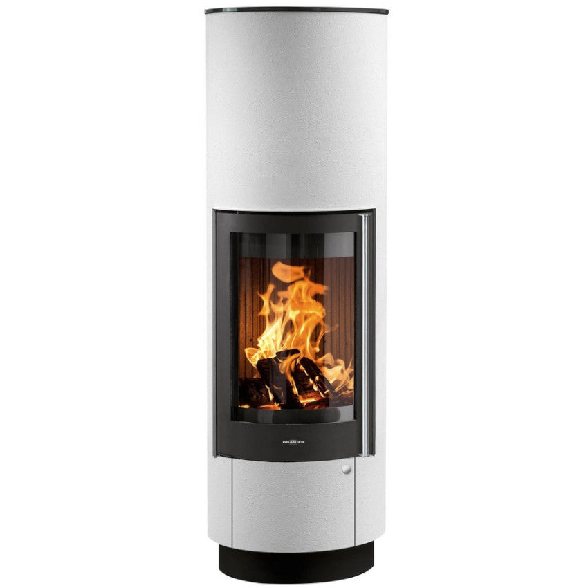 ORANIER | Arkona W+ | Kaminofen | Schwarz | Dauerbrandofen | 7.0 kW | Weiß