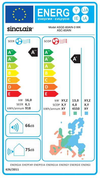 Split-Klimaanlage Kassetengeräte Sinclair UNI DC-Inverter 