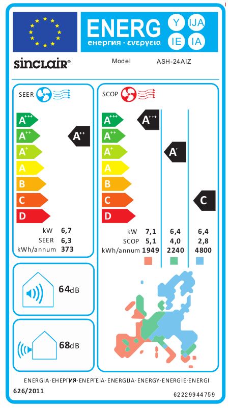 Klimaanlage Sinclair Monosplit Inverter System Zoom ASH-18AIZ 5,1kW