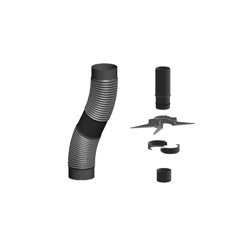 ATEC | Abgasrohr flexibel + Montageset | DN60 | 15 Meter