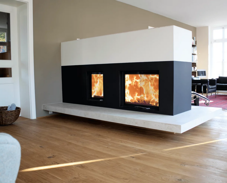 Austroflamm Kamineinsatz 45x57 K 2.0 flache Scheibe- Ambientebild | klimaworld.com