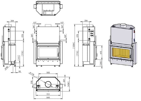 Wasserführender Kamineinsatz Kretz B 104-V15 10-16kW