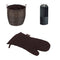 Holzkorb-Set|Holzkorb,Kaminhandschuh,Kaminbesteck|Rattan Braun|33 L