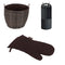Kamin-Set: Holzkorb, Besteck & Handschuh | Rattan Braun| 68 L