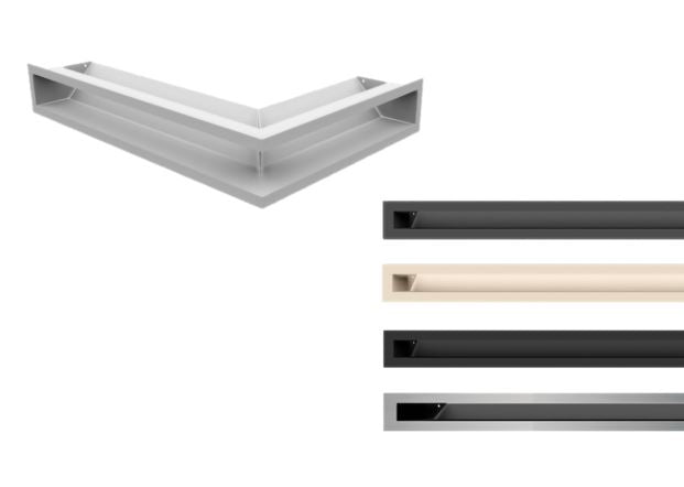 Kratki Eckluftleiste, Luftleiste 45S - 5 Farben | 600x400 Winkel x 90 mm