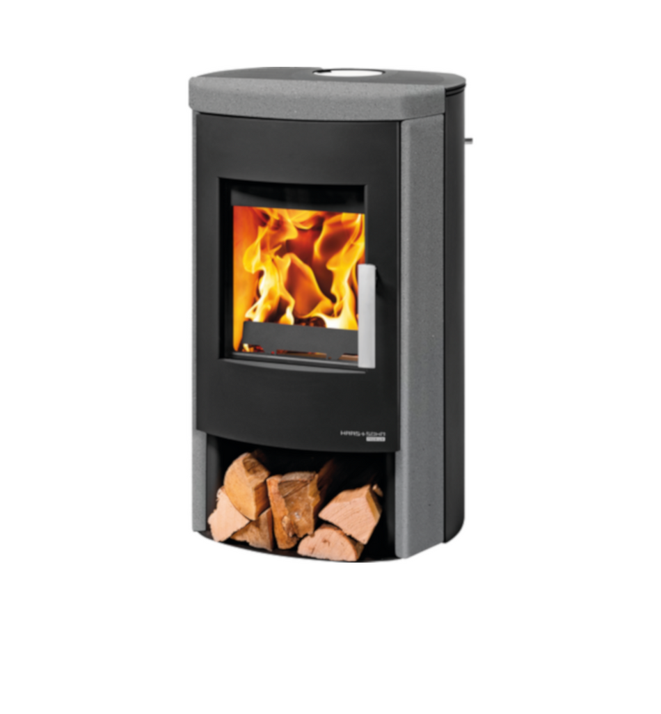 Haas+Sohn | Kaminofen BALI easy 296.17-ST perl-schwarz/Quarzit grau bis 6 kW