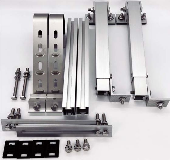 Balkonbefestigung für Solarpanel | 15° - 30° | rund