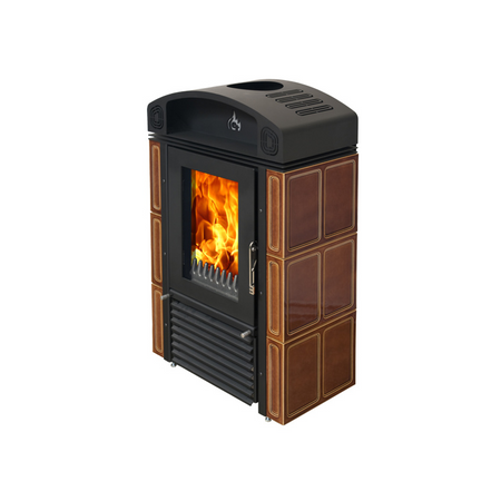 warmluftkachelofen- braun