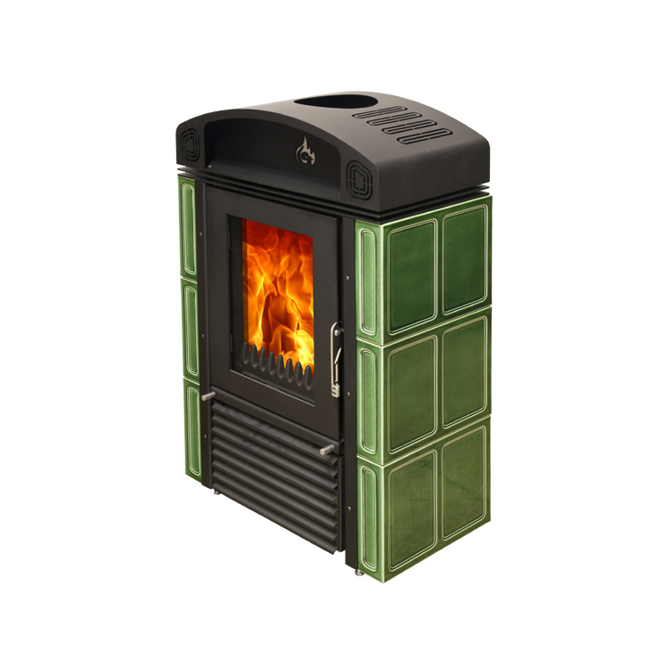 wasserführender Kachelofen | Barcelona ARCO Euroteplo-grün