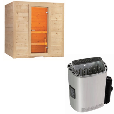 Sentiotec Sauna Set Basic Large mit Saunaofen Scandia Next inkl. Steuerung | klimaworld.com