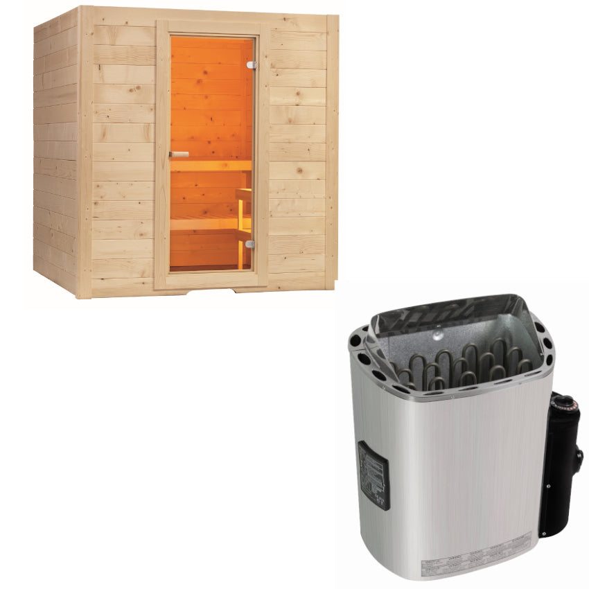 Sentiotec Sauna Set Basic Medium mit Saunaofen Scandia Next inkl. Steuerung | klimaworld.com