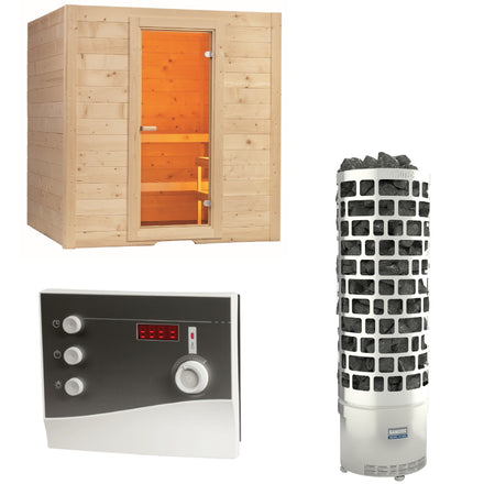 Sentiotec Sauna Set Basic Medium mit Saunaofen ARI und Steuerung K2-Next | klimaworld.com