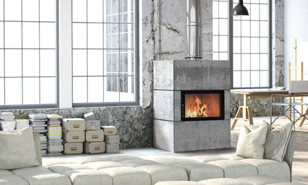 Warmluft Kamineinsatz BEF Feel 7 | hochschiebbar | 7kW | Ambiente | Klimaworld.com 