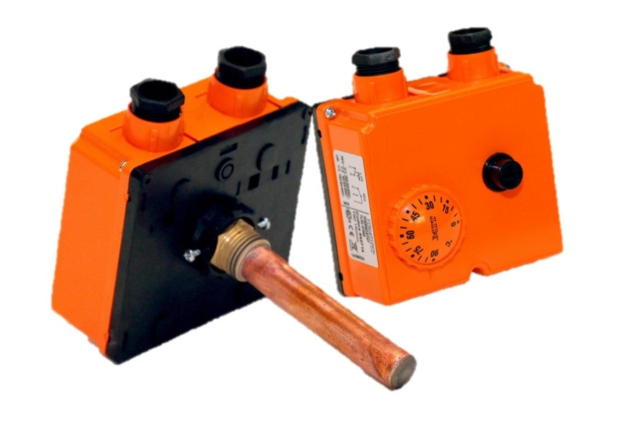 Aquastat Thermostat 0-90°C | 100mm Kolben | 100°C-Grenze | manuelle Rückstellung | Klimaworld.com