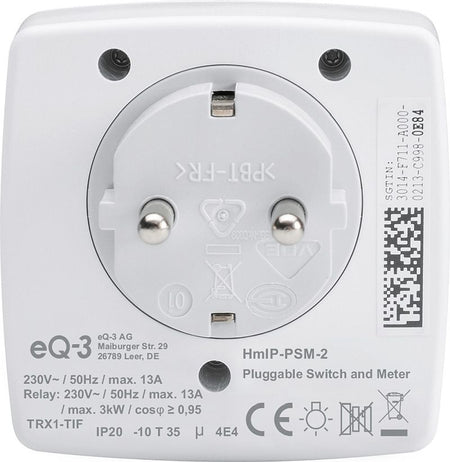 Homematic IP Schalt-Mess-Steckdose - Zwischenstecker | HmIP-PSM-2