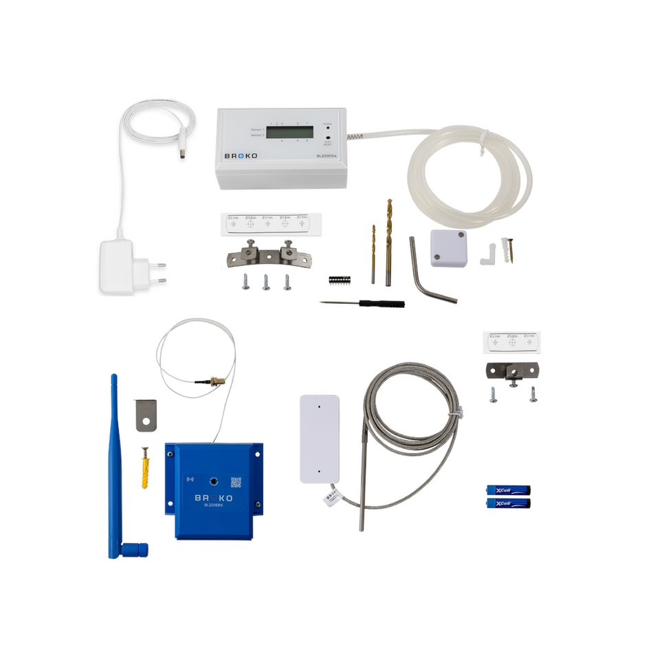 BROKO Set für KWL Empfänger | BL220ETDDa | Klemmschiene + Temp + Druckwächter Aufputz