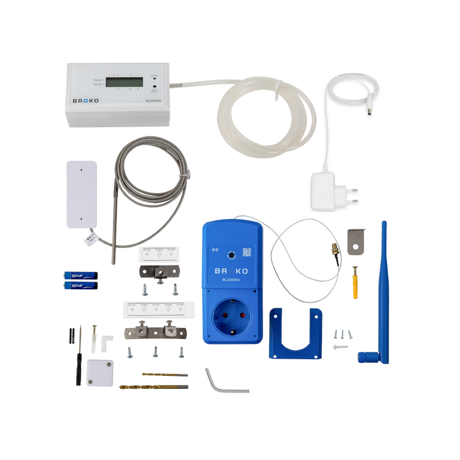 BROKO Set für KWL Empfänger | BL220STDDa | Schuko 16A + Temp + Druckwächter Aufputz