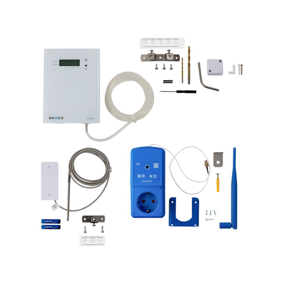 BROKO Set für KWL Empfänger | BL220STDDu | Schuko 16A + Temp + Druckwächter Unterputz