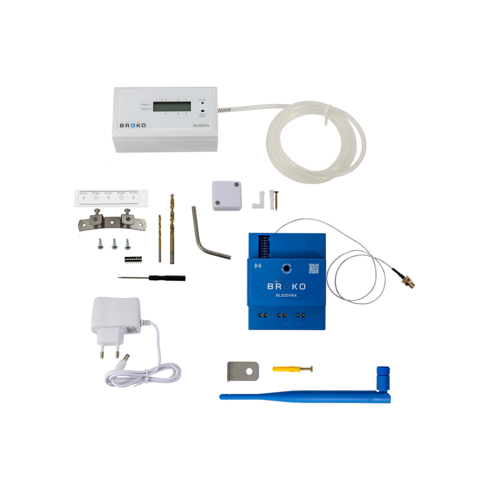 BROKO Set für Pellet + KWL Empfänger | BL220VDDa | Hutschiene + Druckwächter Aufputz