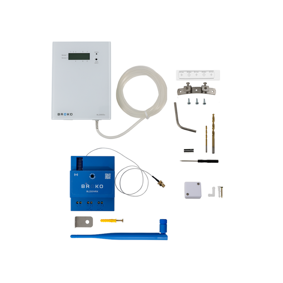 BROKO Set für Pellet + KWL Empfänger | BL220VDDu | Hutschiene + Druckwächter Unterputz