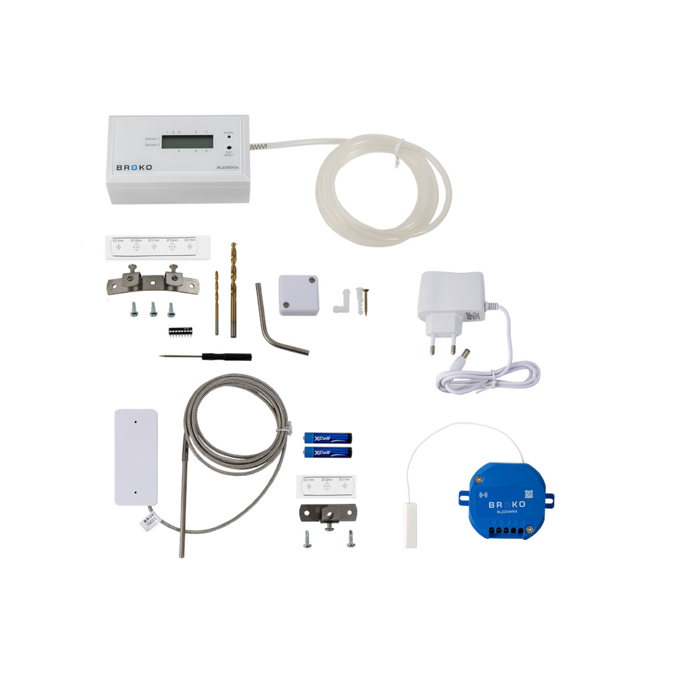 BROKO Set für KWL Empfänger | BL220WTDDa | 68er Dose + Temp + Druckwächter Aufputz
