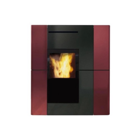 Edilkamin wasserfuehrender Kaminofen BLADE H 23 EVO, Keramik bordeaux | Klimaworld.com