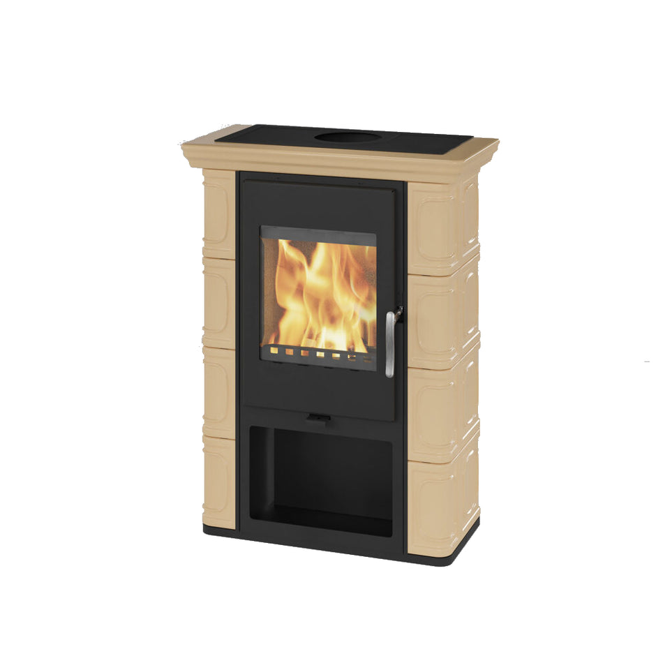 Thorma Kaminofen BORGHOLM Exclusive Keramik Cappuccino 6 kW | Klimaworld.com