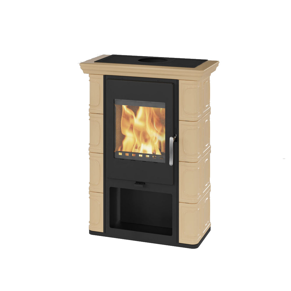Thorma Kaminofen | BORGHOLM Exclusive | Schwarz Keramik Cappuccino 6 kW | www.klimaworld.com