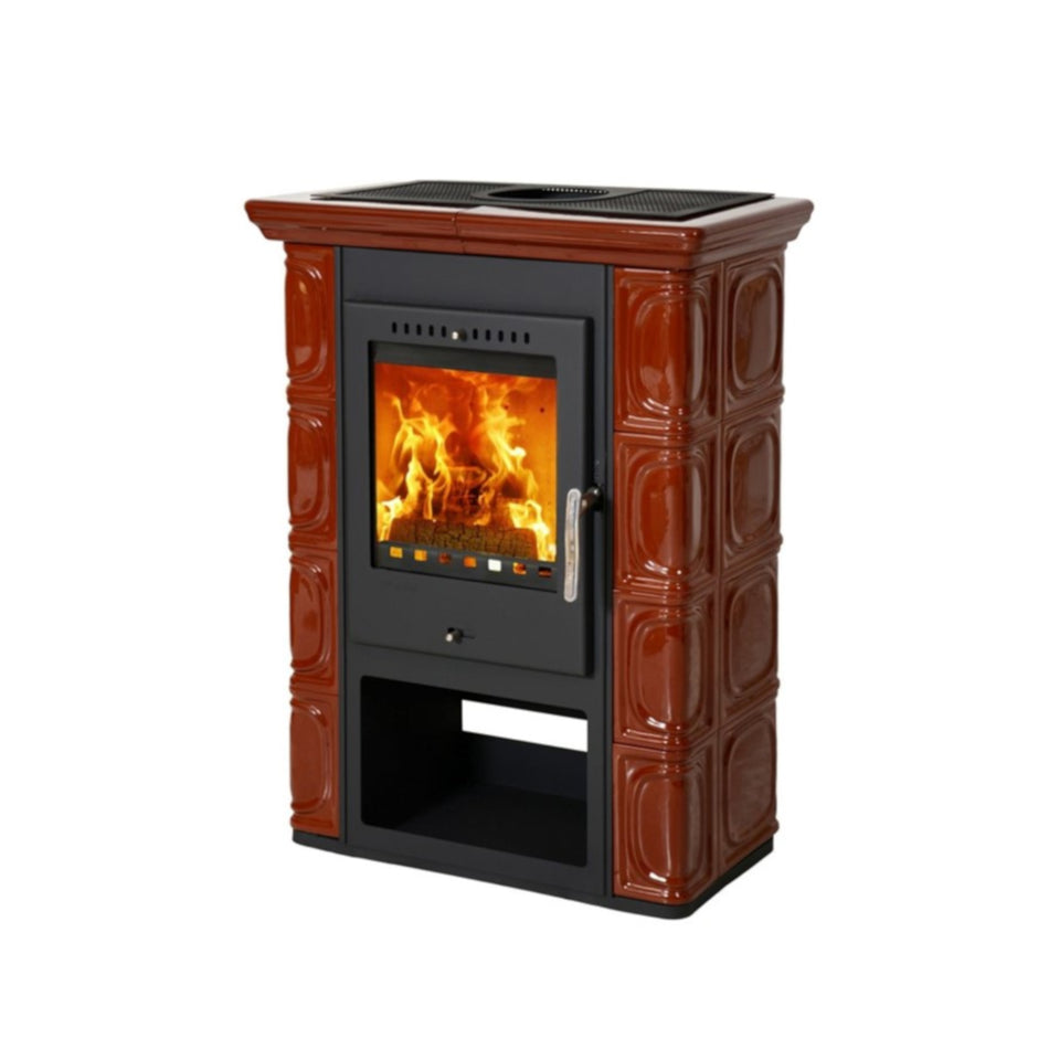Thorma Kaminofen Borgholm Keramik Kastanienbraun | klimaworld.com