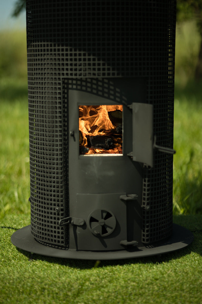 LS Kamna Terrassenheizstrahler mit Holz befeuert | Klimaworld.com