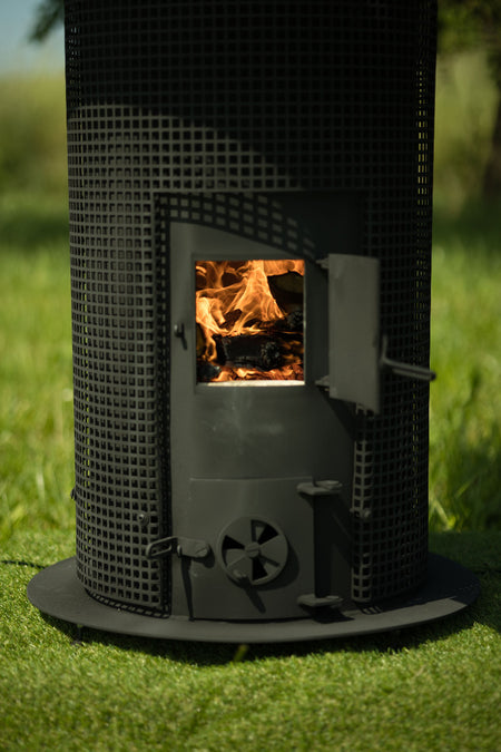 LS Kamna Terrassenheizstrahler mit Holz befeuert | Klimaworld.com