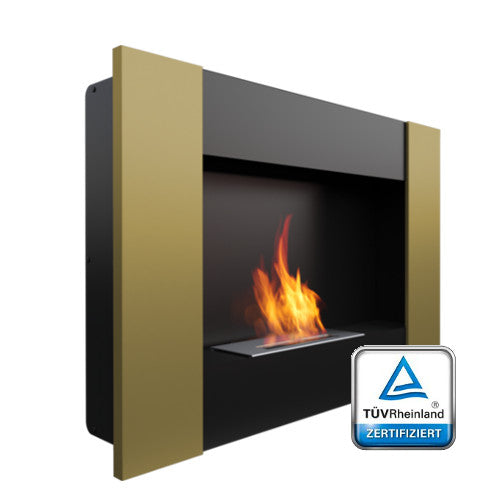 Kratki Biokamin Dekorativ-Wandkamin Bravo2 Galvanisch -Gold TÜV 