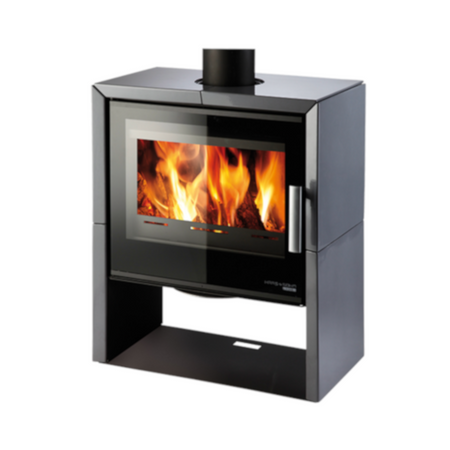 Haas+Sohn | Kaminofen CALMA EASY 347.15-C, perl-schwarz/Keramik grau | 8 kW