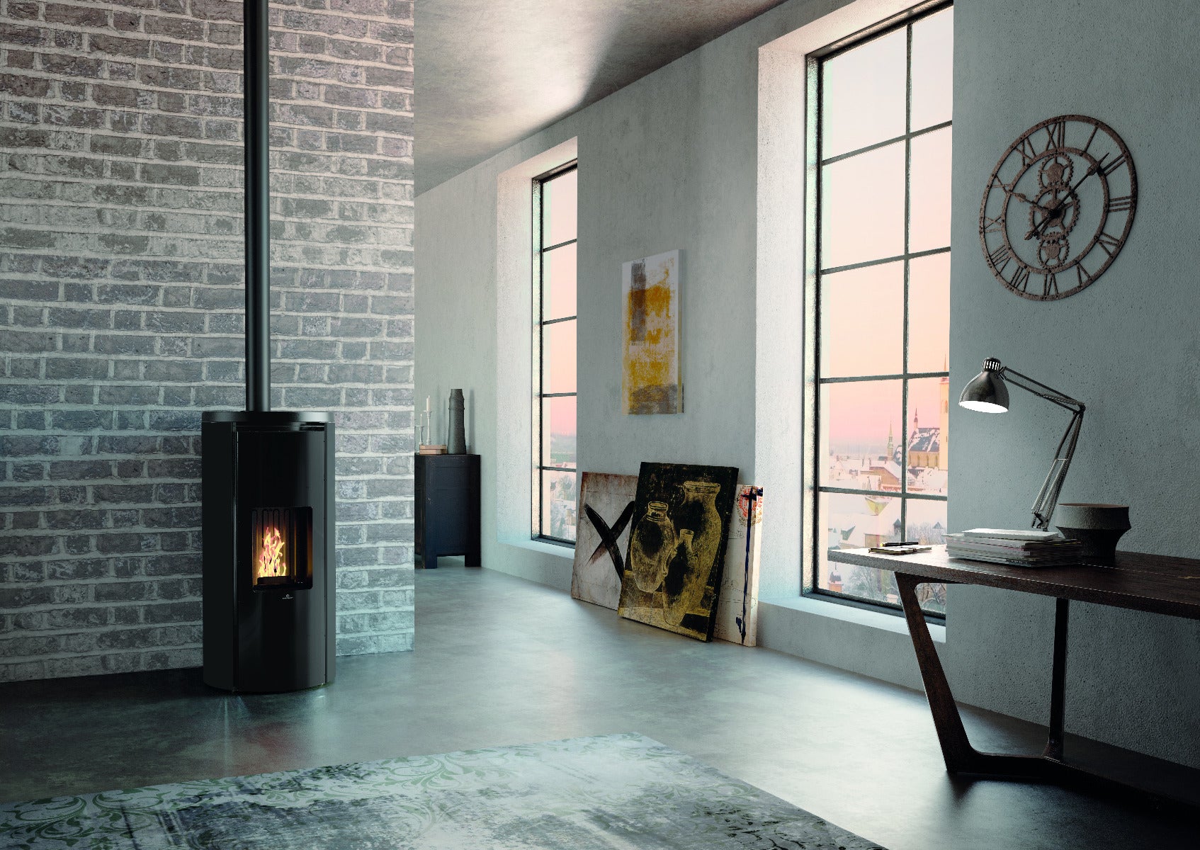 Edilkamin Celia Air Tigh C Plus Stahl Schwarz Ambiente